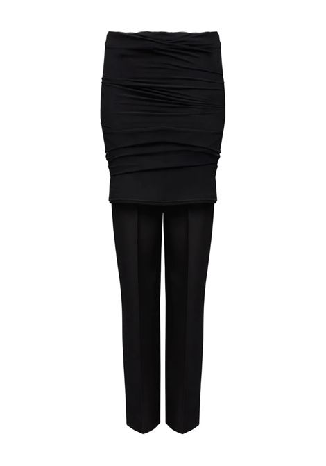 pantaloni drappeggiati donna neri MM6 MAISON MARGIELA | S62KB0248 M35436899